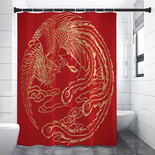 Chinese Phoenix Print Premium Shower Curtain