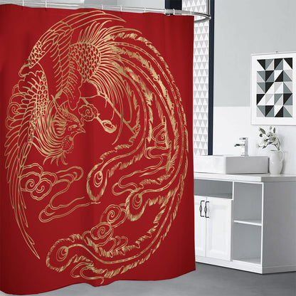Chinese Phoenix Print Premium Shower Curtain