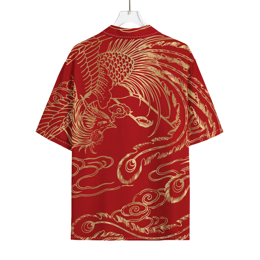 Chinese Phoenix Print Rayon Hawaiian Shirt