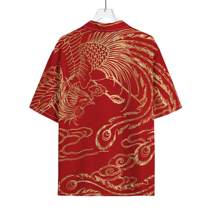 Chinese Phoenix Print Rayon Hawaiian Shirt