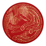 Chinese Phoenix Print Round Blanket