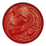 Chinese Phoenix Print Round Floor Mat