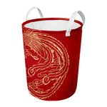 Chinese Phoenix Print Round Laundry Basket
