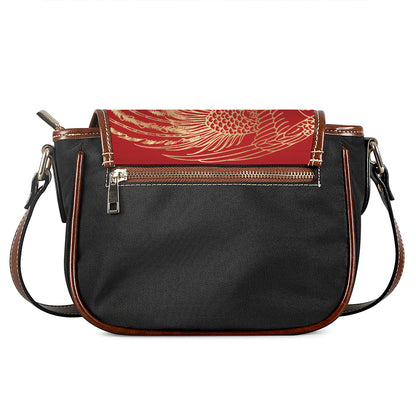 Chinese Phoenix Print Saddle Bag