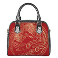 Chinese Phoenix Print Shoulder Handbag