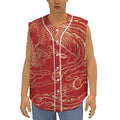 Chinese Phoenix Print Sleeveless Baseball Jersey