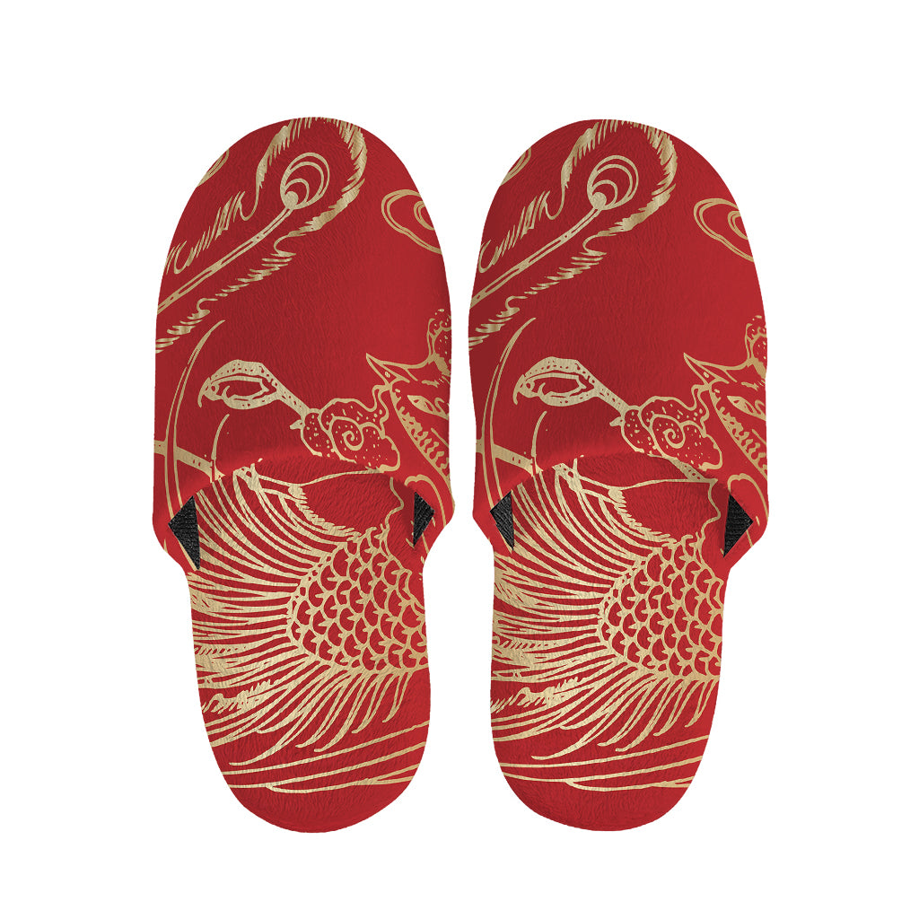 Chinese Phoenix Print Slippers