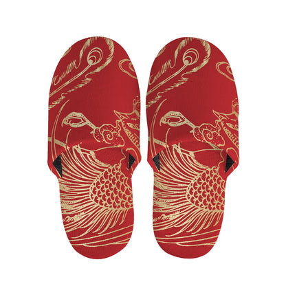 Chinese Phoenix Print Slippers