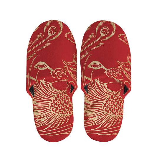 Chinese Phoenix Print Slippers