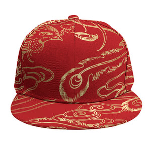 Chinese Phoenix Print Snapback Cap