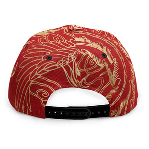 Chinese Phoenix Print Snapback Cap