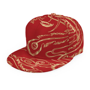 Chinese Phoenix Print Snapback Cap