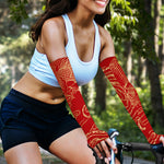 Chinese Phoenix Print Sun Protection Arm Sleeves