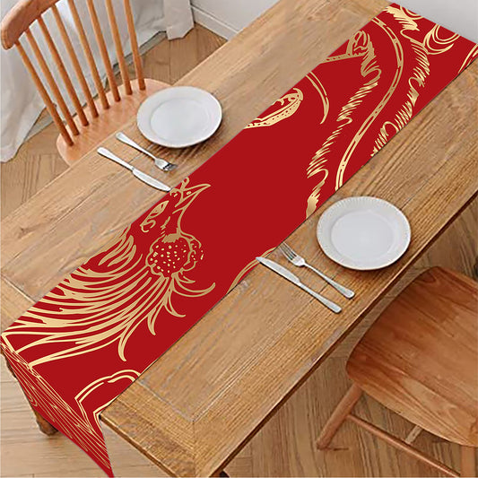 Chinese Phoenix Print Table Runner