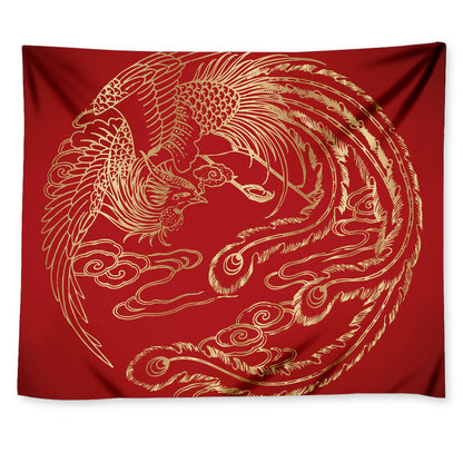Chinese Phoenix Print Tapestry