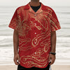 Chinese Phoenix Print Textured Short Sleeve Shirt