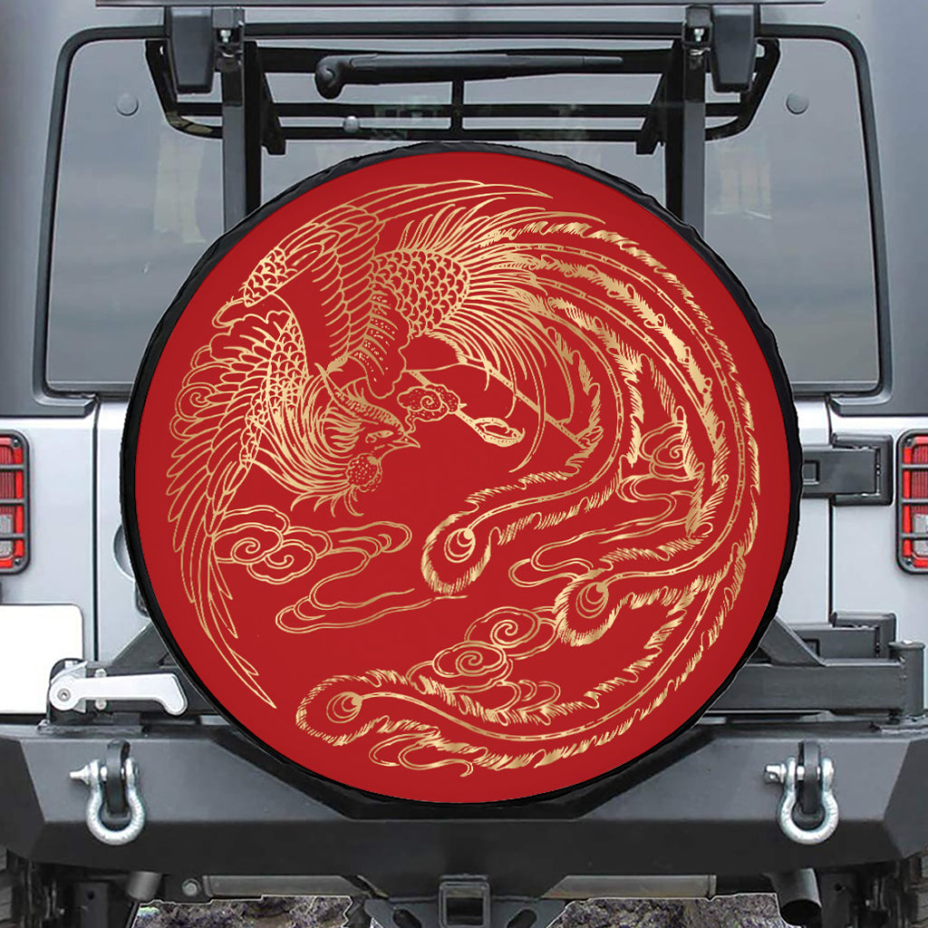 Chinese Phoenix Print Tire Cover