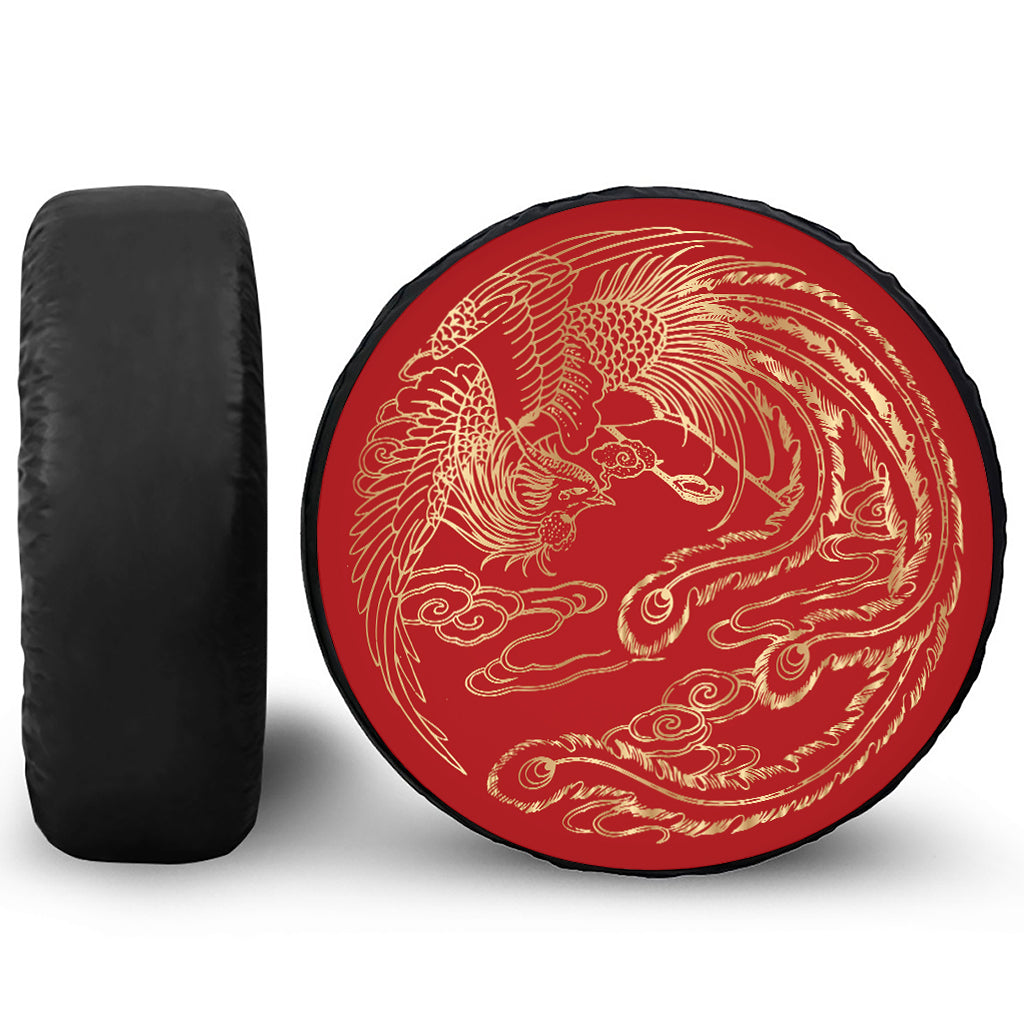 Chinese Phoenix Print Tire Cover