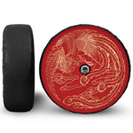 Chinese Phoenix Print Tire Cover With Camera Hole