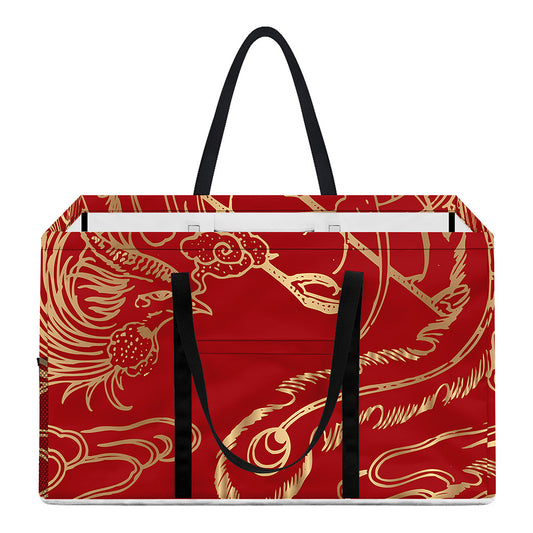 Chinese Phoenix Print Utility Tote Bag