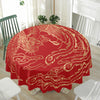Chinese Phoenix Print Waterproof Round Tablecloth