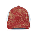 Chinese Phoenix Print White Mesh Trucker Hat