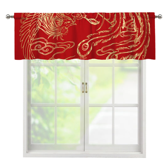 Chinese Phoenix Print Window Valance