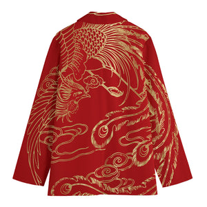 Chinese Phoenix Print Women's Blazer