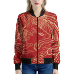 Chinese Phoenix Print Women's Bomber Jacket