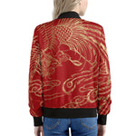 Chinese Phoenix Print Women's Bomber Jacket