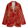 Chinese Phoenix Print Women's Cotton Blazer