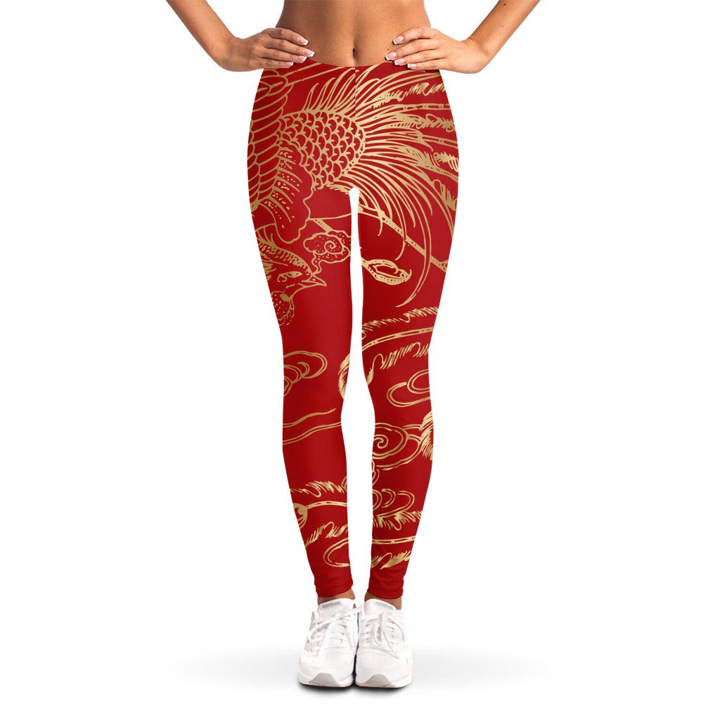 Chinese Phoenix Print Women's Leggings