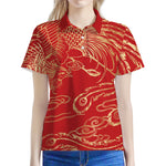 Chinese Phoenix Print Women's Polo Shirt