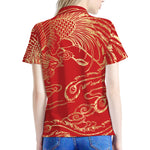 Chinese Phoenix Print Women's Polo Shirt