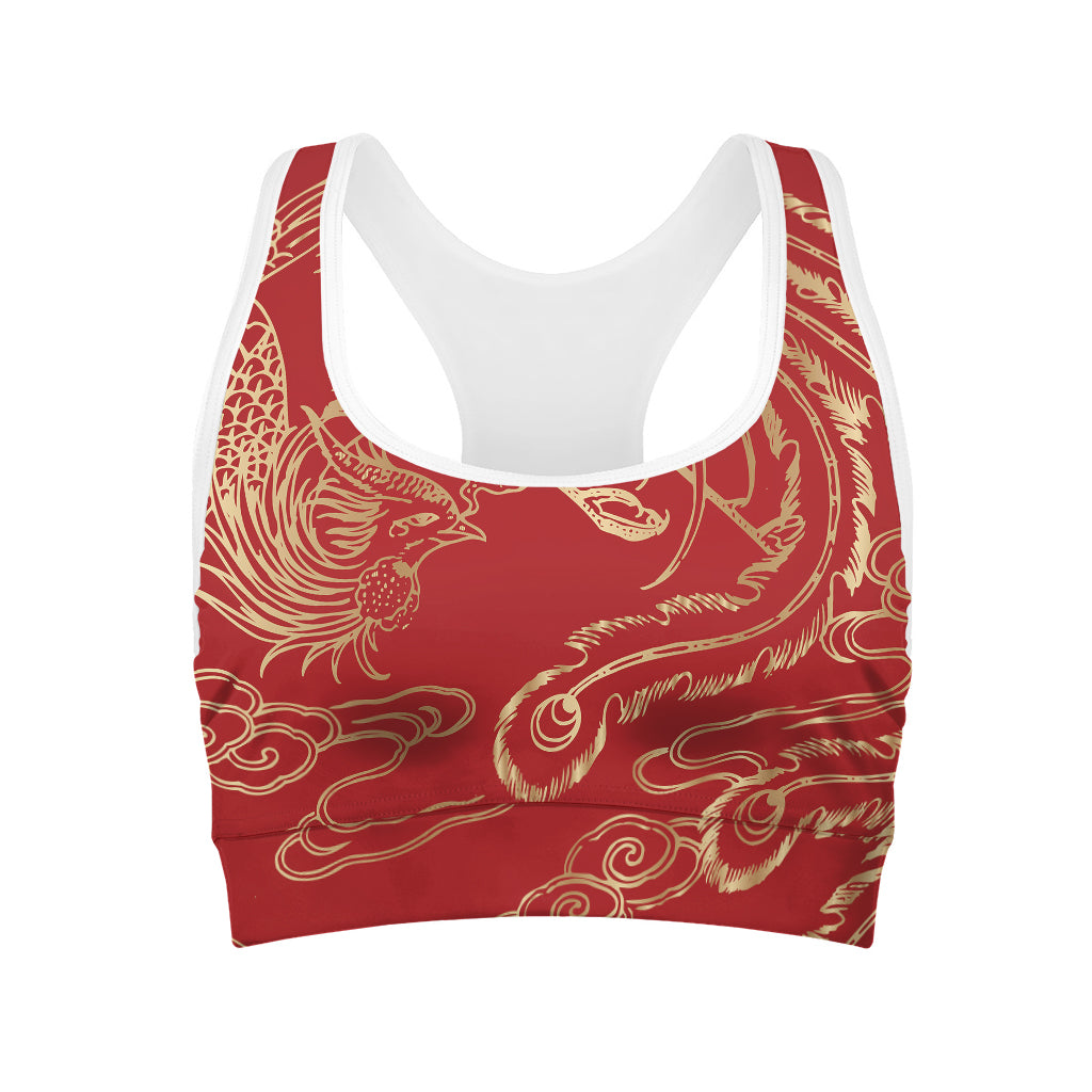 Chinese Phoenix Print Women's Sports Bra