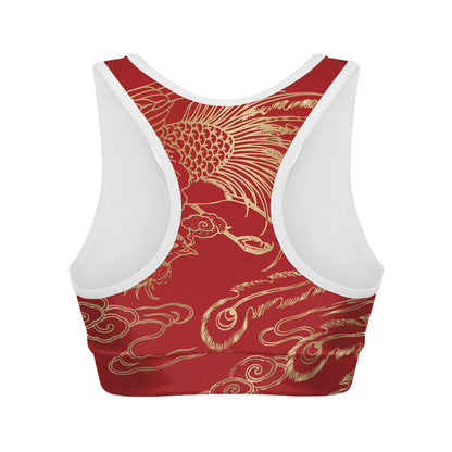 Chinese Phoenix Print Women's Sports Bra