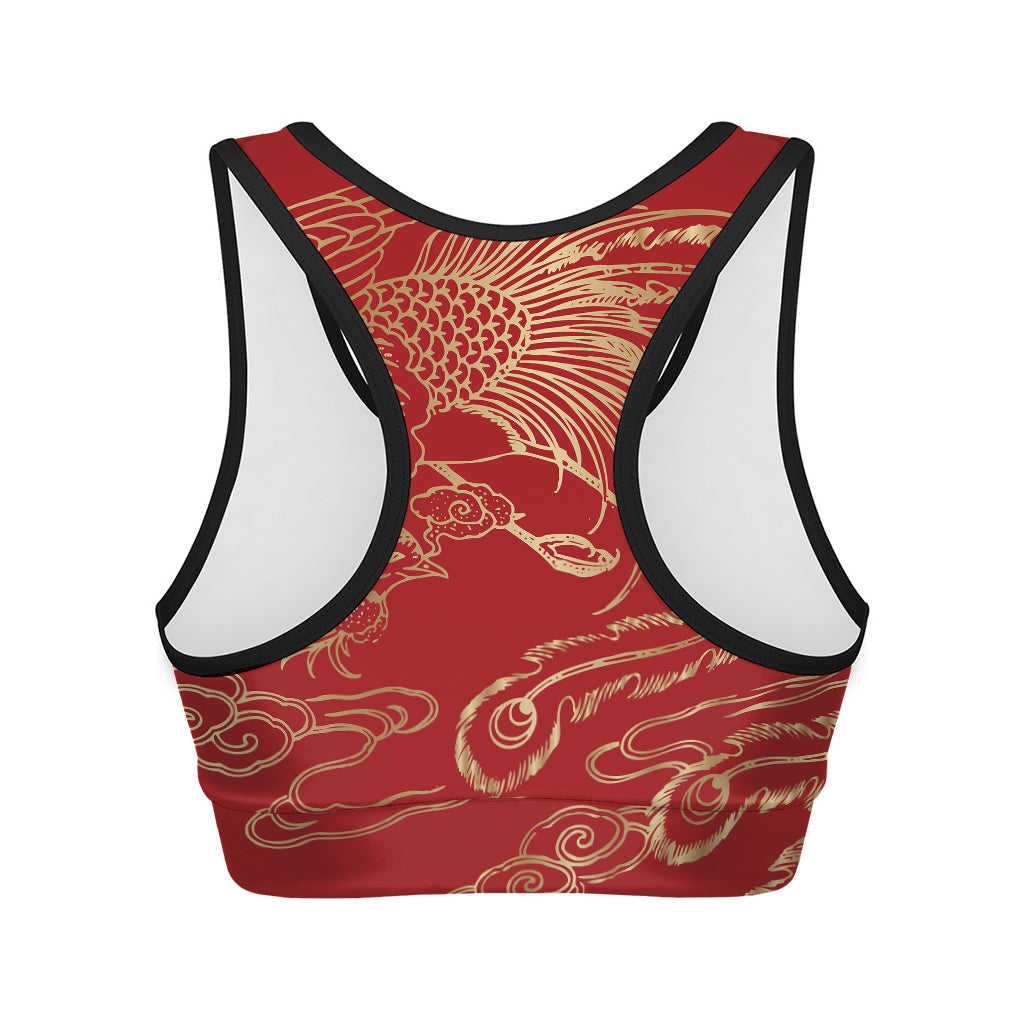 Chinese Phoenix Print Women's Sports Bra
