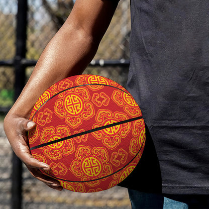 Chinese Prosperity Symbol Pattern Print Basketball