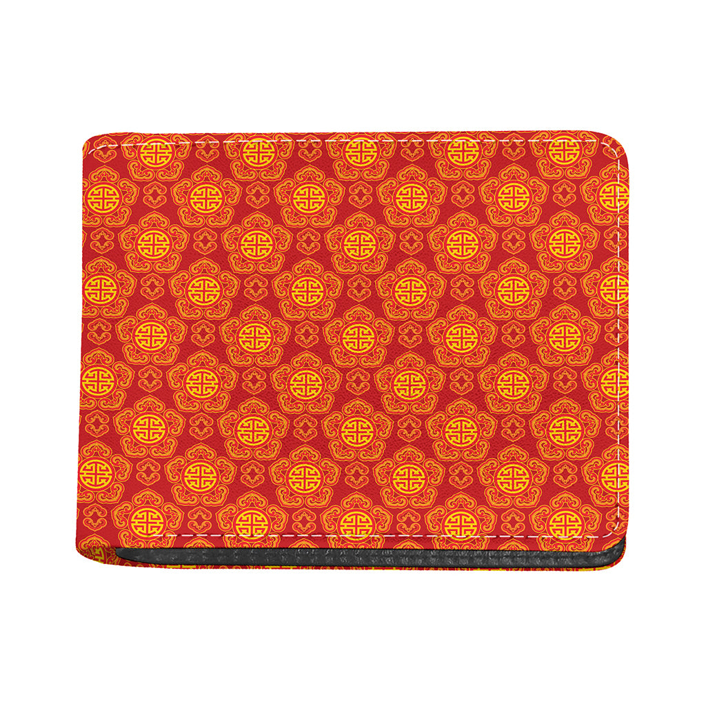 Chinese Prosperity Symbol Pattern Print Bifold Wallet