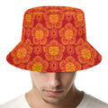 Chinese Prosperity Symbol Pattern Print Bucket Hat