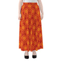 Chinese Prosperity Symbol Pattern Print Chiffon Maxi Skirt