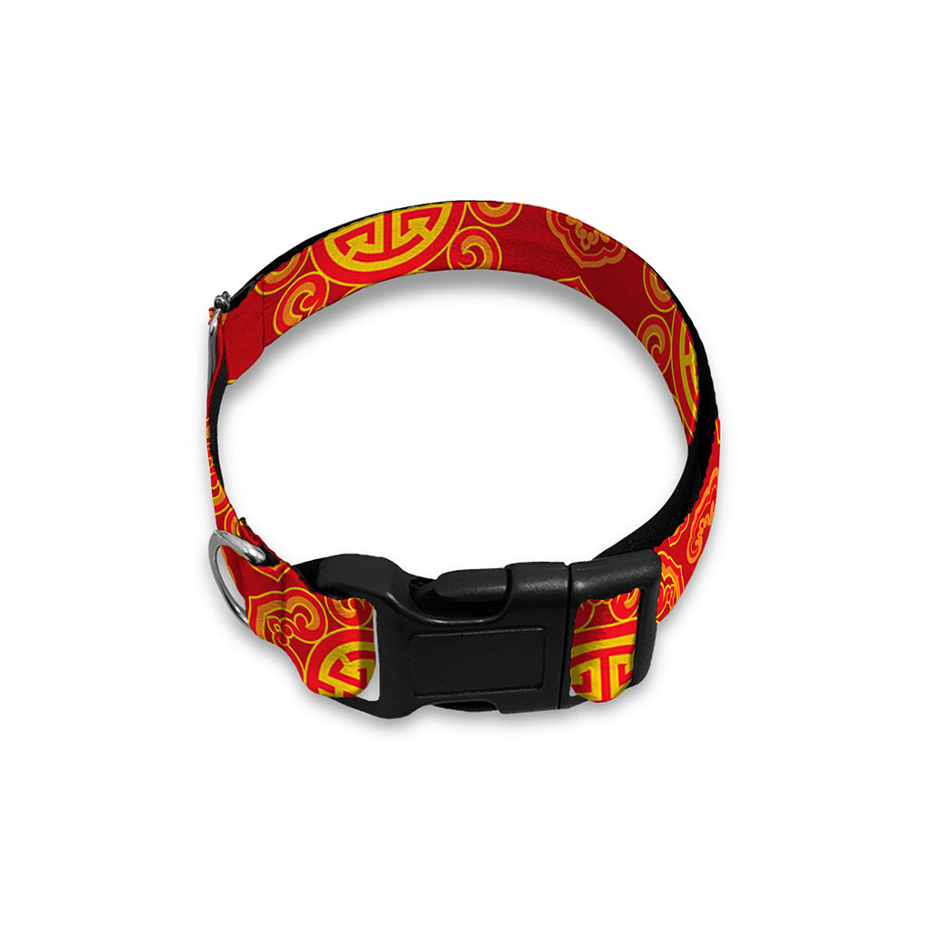 Chinese Prosperity Symbol Pattern Print Dog Collar