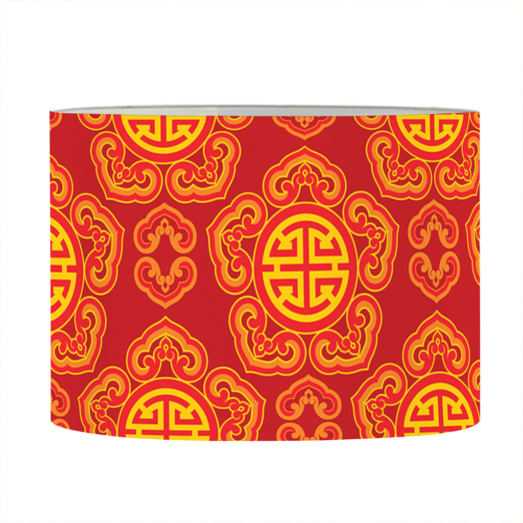 Chinese Prosperity Symbol Pattern Print Drum Lamp Shade