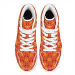Chinese Prosperity Symbol Pattern Print High Top Leather Sneakers