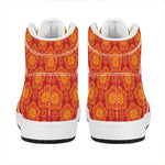 Chinese Prosperity Symbol Pattern Print High Top Leather Sneakers