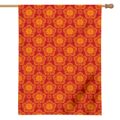Chinese Prosperity Symbol Pattern Print House Flag