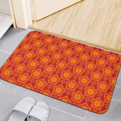 Chinese Prosperity Symbol Pattern Print Indoor Door Mat