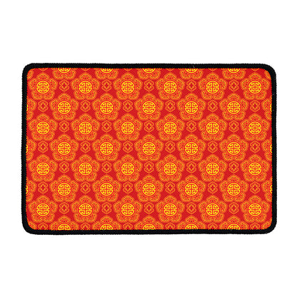 Chinese Prosperity Symbol Pattern Print Kitchen Mat