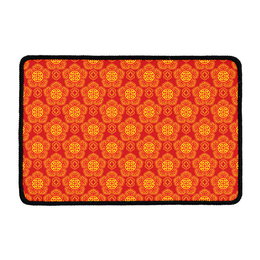 Chinese Prosperity Symbol Pattern Print Kitchen Mat