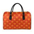 Chinese Prosperity Symbol Pattern Print Leather Duffel Bag